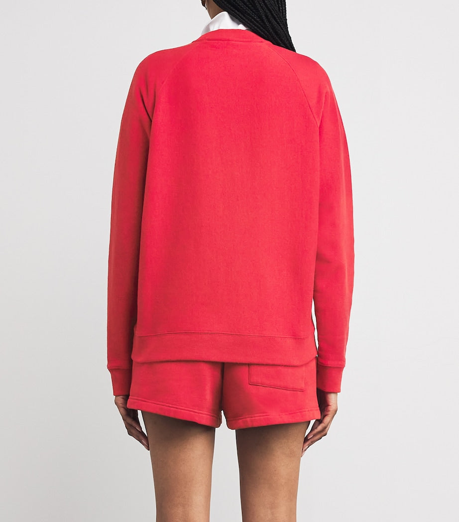 Sporty & Rich Red Beverly Hills Crest Sweatshirt