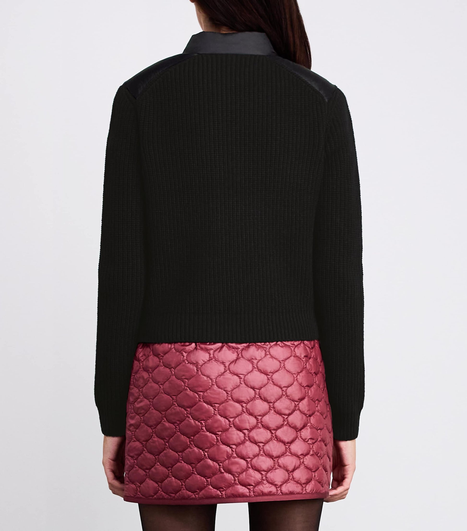 Moncler Black Down Panelled Cardigan