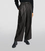 Leather Wide-Leg Trousers