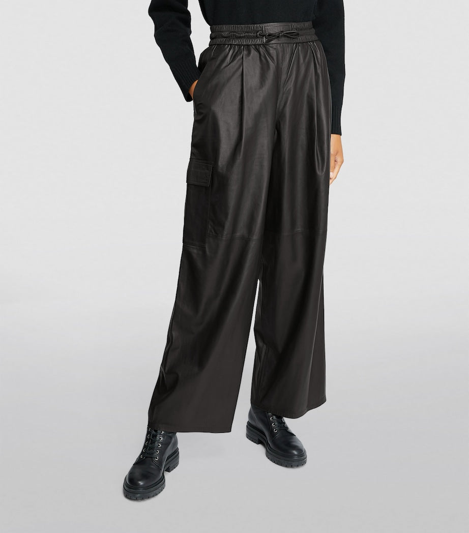 Leather Wide-Leg Trousers
