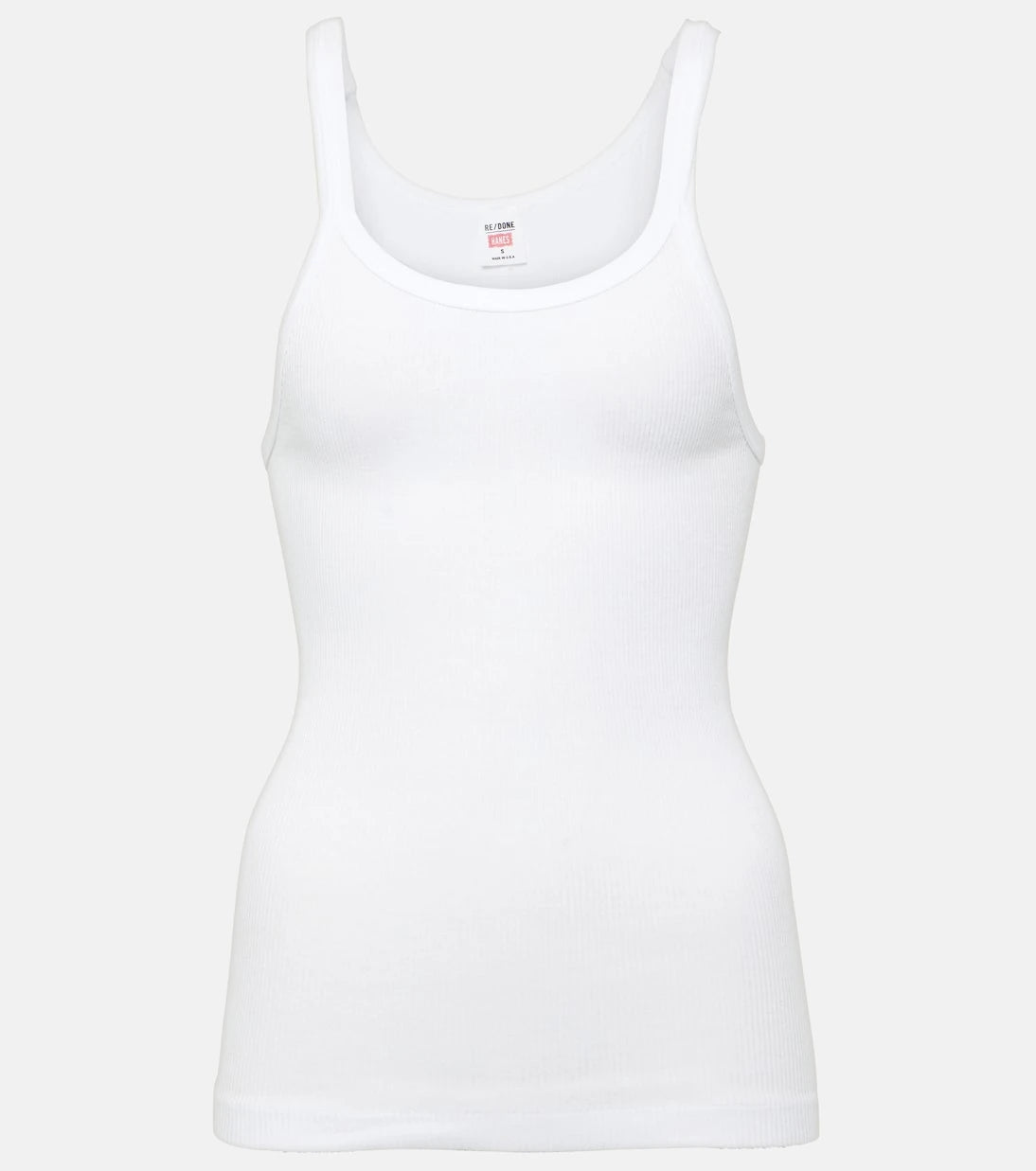 Re/Done - Ribbed-knit cotton jersey tank top