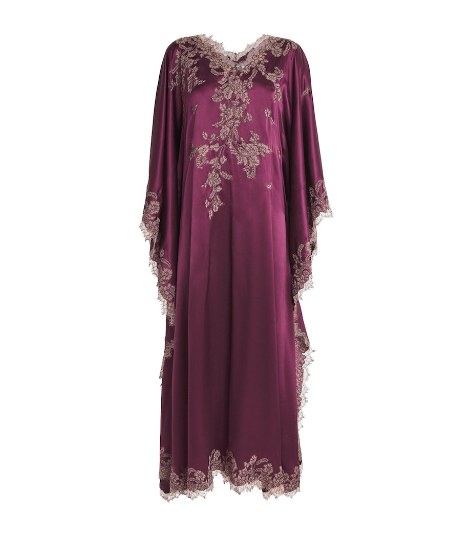 TORLOWEI Purple Silk Lace Tokoni Kaftan