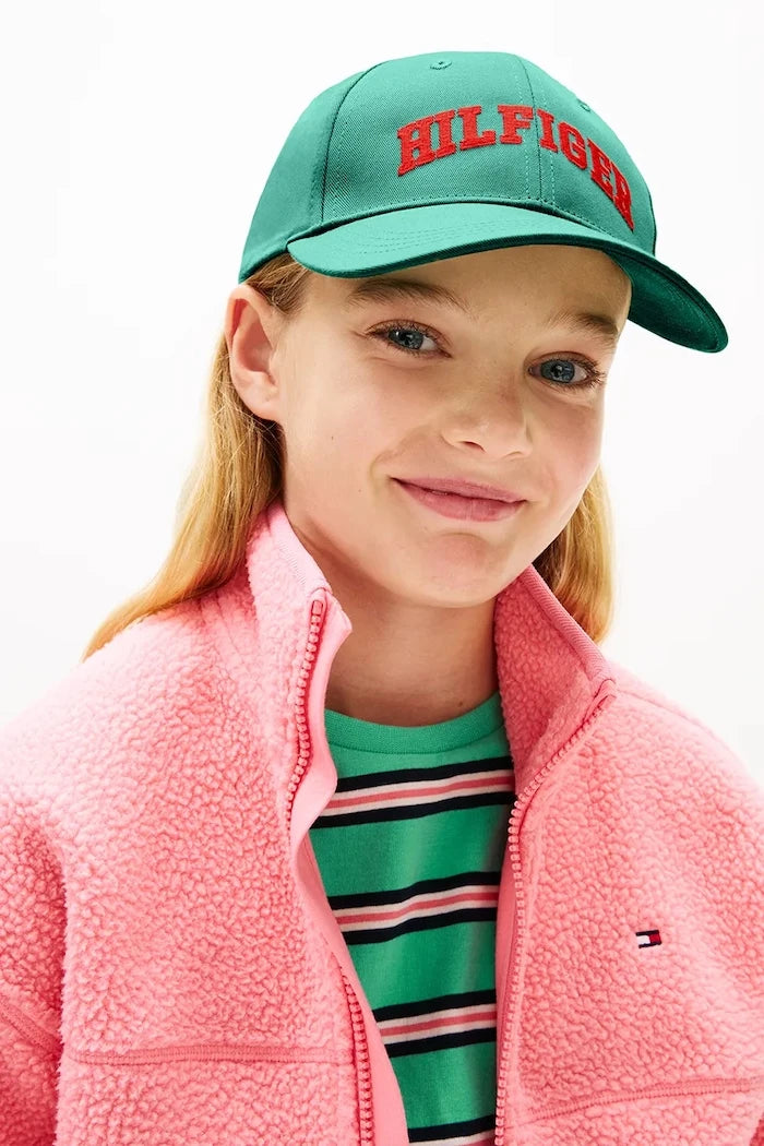 Tommy Hilfiger çocuk pamuklu siperlikli şapka
