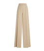 Max Mara Beige Stretch-Cotton Wide-Leg Trousers