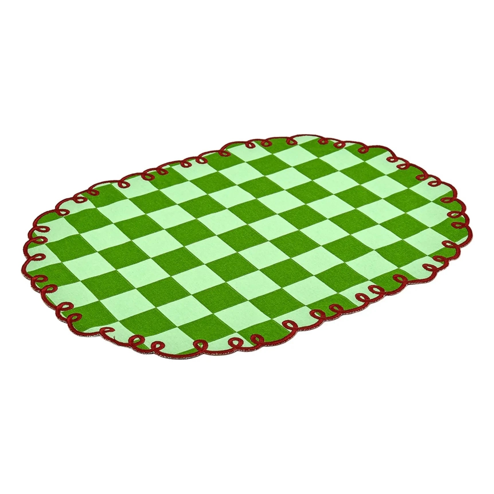 Bitossi - Dama Verde gingham placemats - Set of 2  | Green