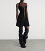 Black Croc-Effect Halterneck Mini Dress