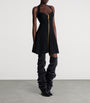 Balmain Black Croc-Effect Halterneck Mini Dress