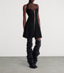 Balmain Black Croc-Effect Halterneck Mini Dress
