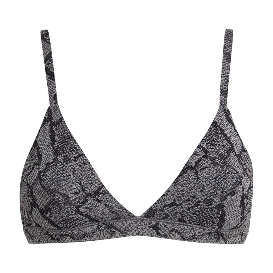 Skims Grey Fits Everybody Snakeskin Print Triangle Bralette