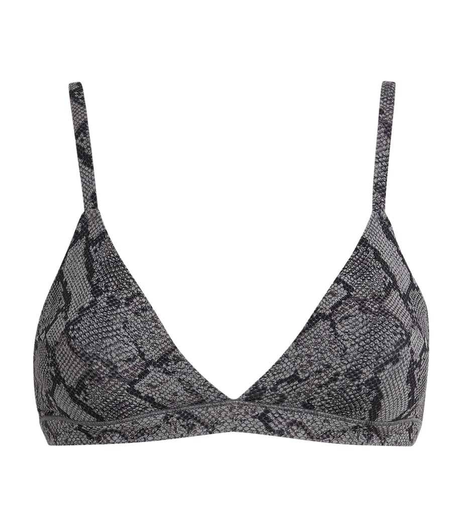 Skims Grey Fits Everybody Snakeskin Print Triangle Bralette