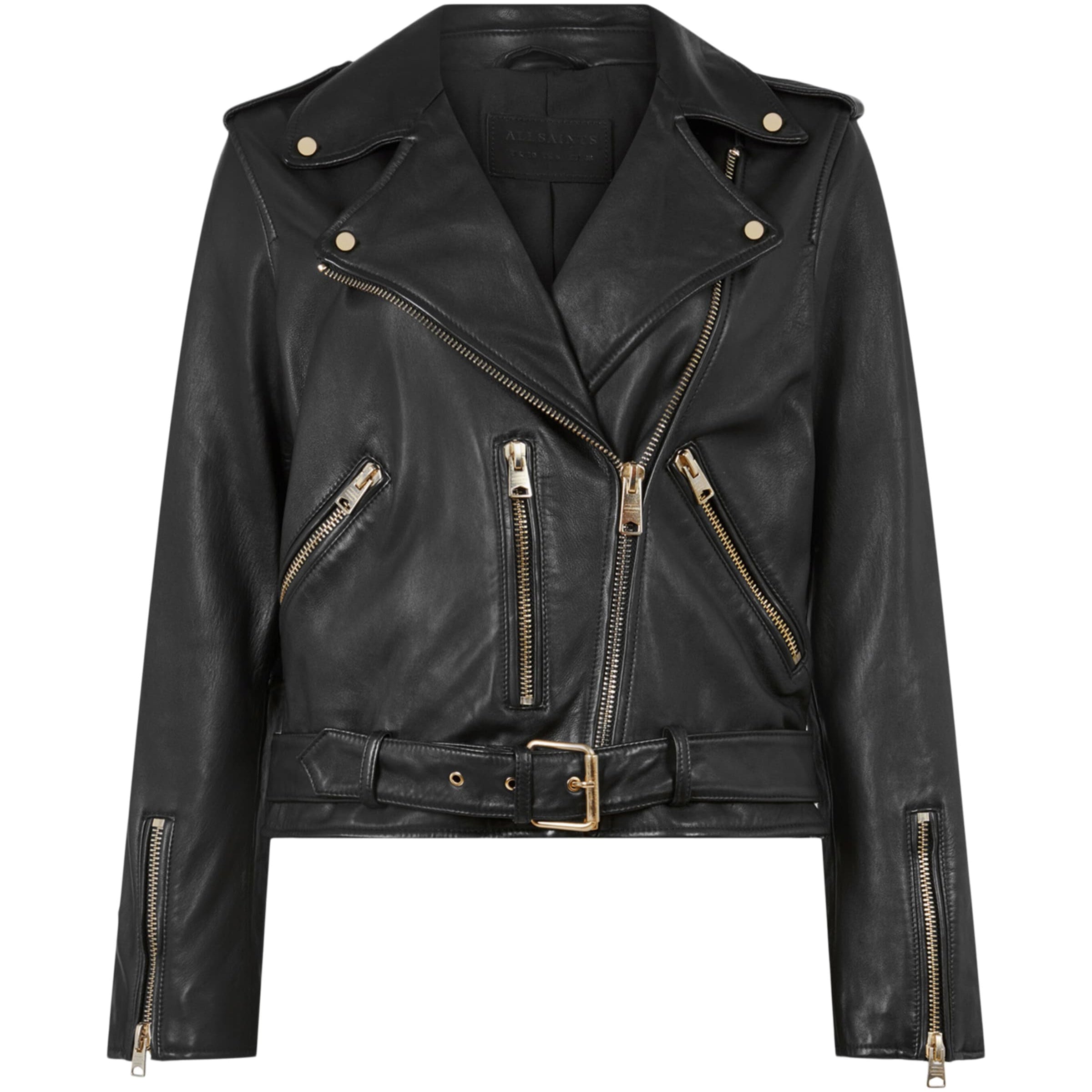Leather Balfern Jacket BLACK/GOLD