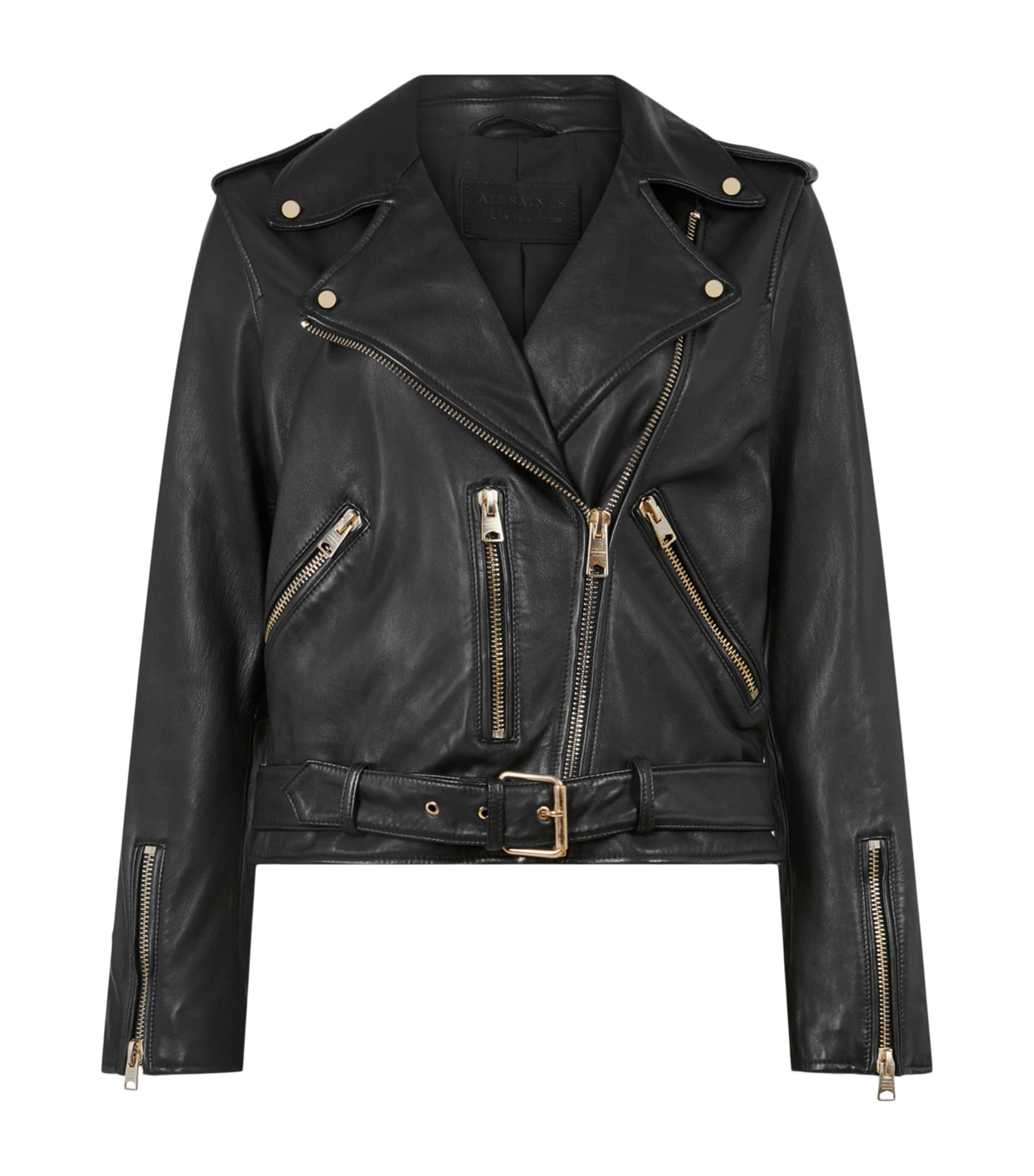 Leather Balfern Jacket BLACK/GOLD