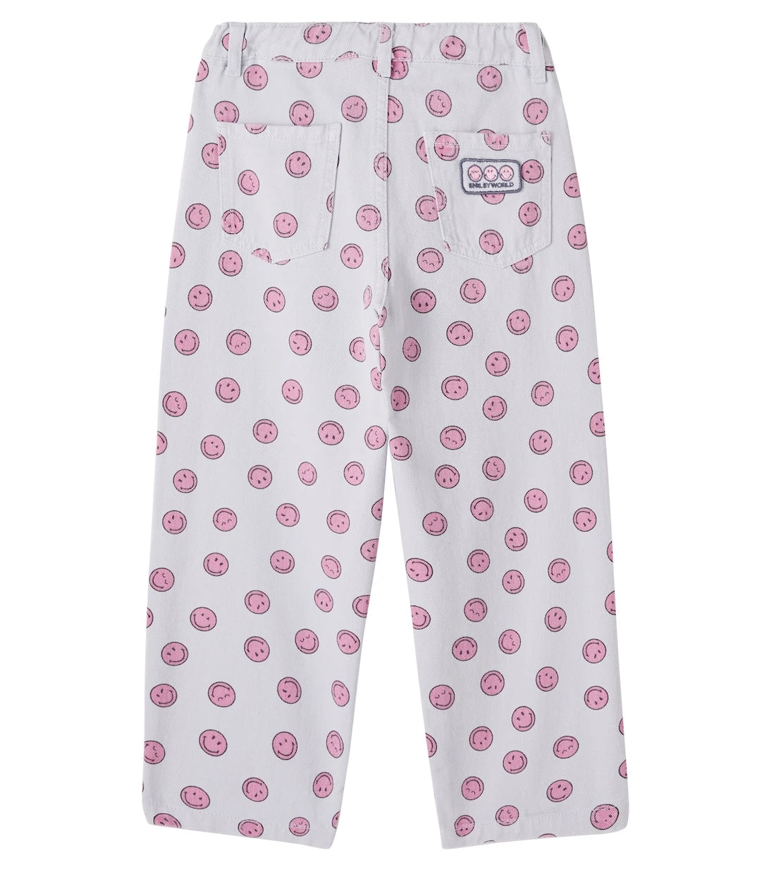 The New Society - Smiley printed cotton straight jeans