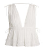 Ulla Johnson White Plunge-Neck Anya Top