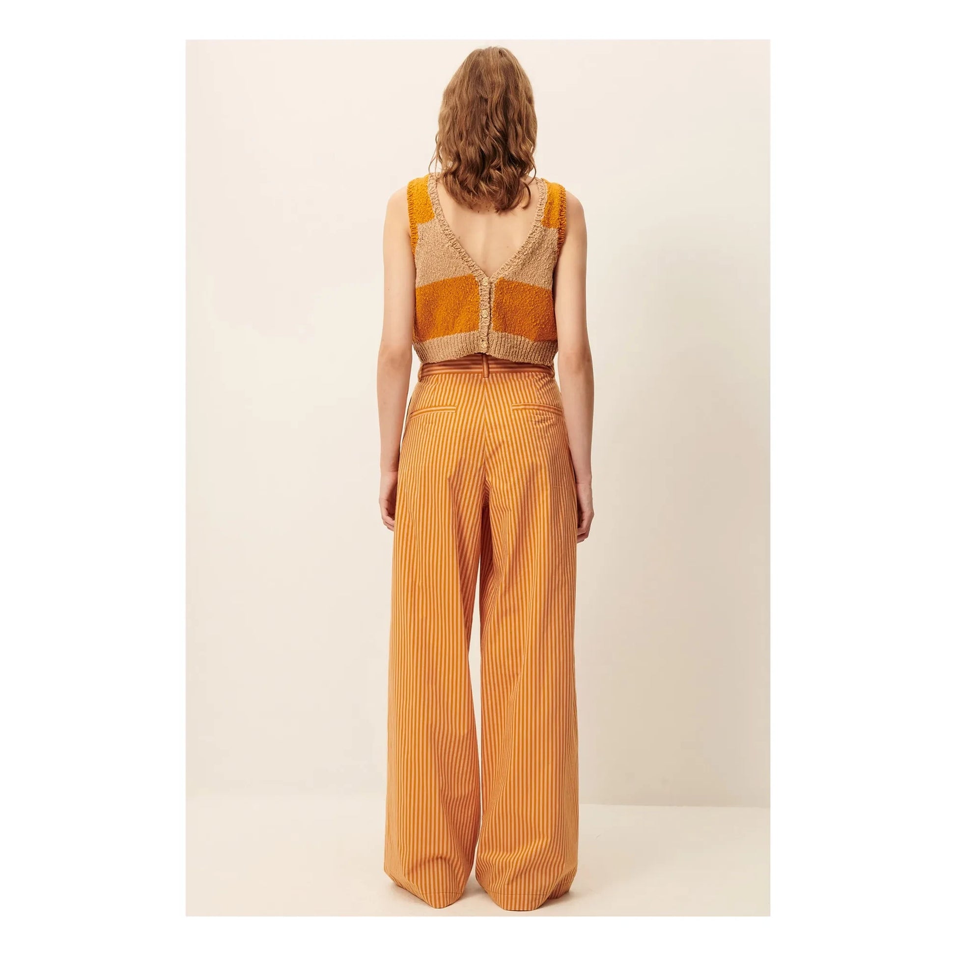 Sessùn - Provencia Cotton Stripe Pants | Orange