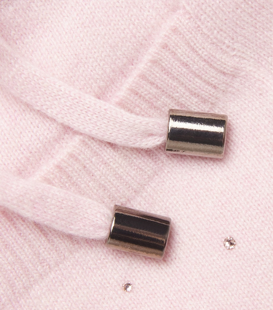 William Sharp Pink Cashmere Crystal-Embellished Sweatpants