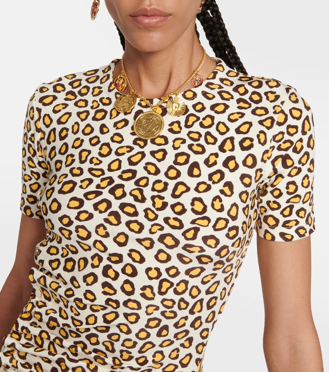 Rabanne - Leopard-print jersey midi dress