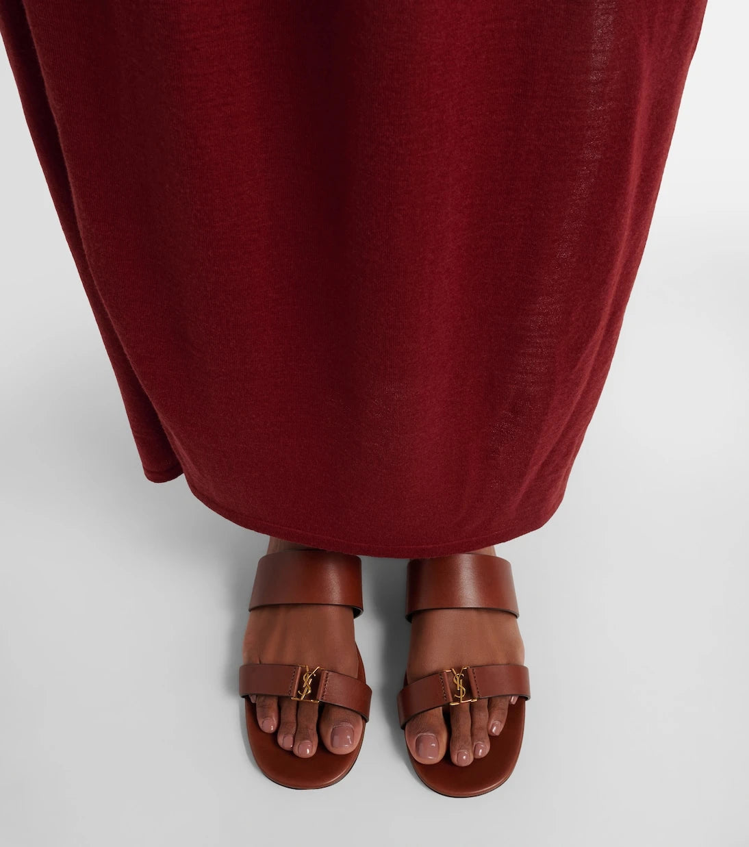 Saint Laurent - Cassandre leather sandals