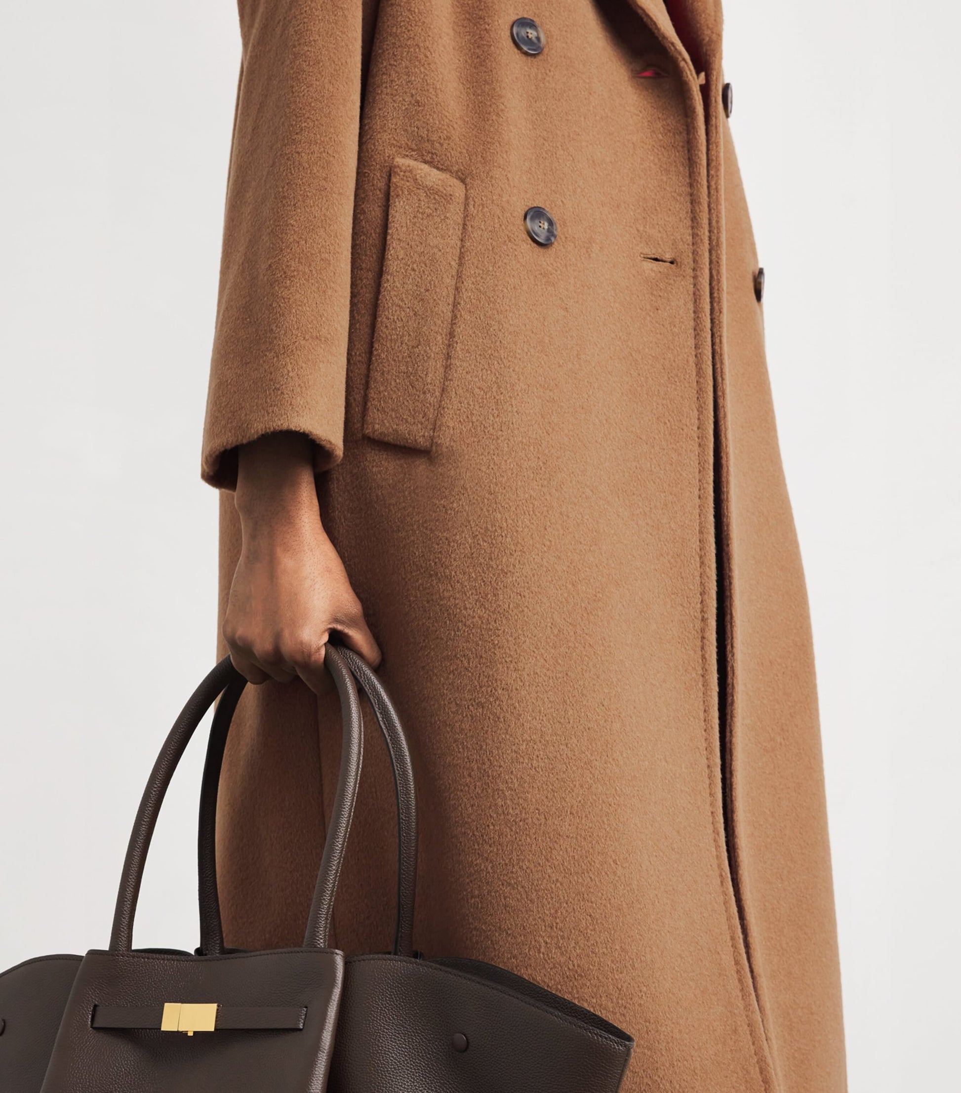 Weekend Max Mara Beige Wool-Alpaca-Blend Double-Breasted Overcoat