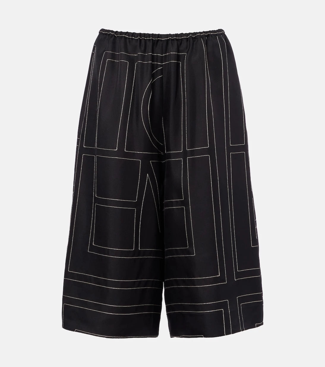 Toteme - Embroidered silk Bermuda shorts