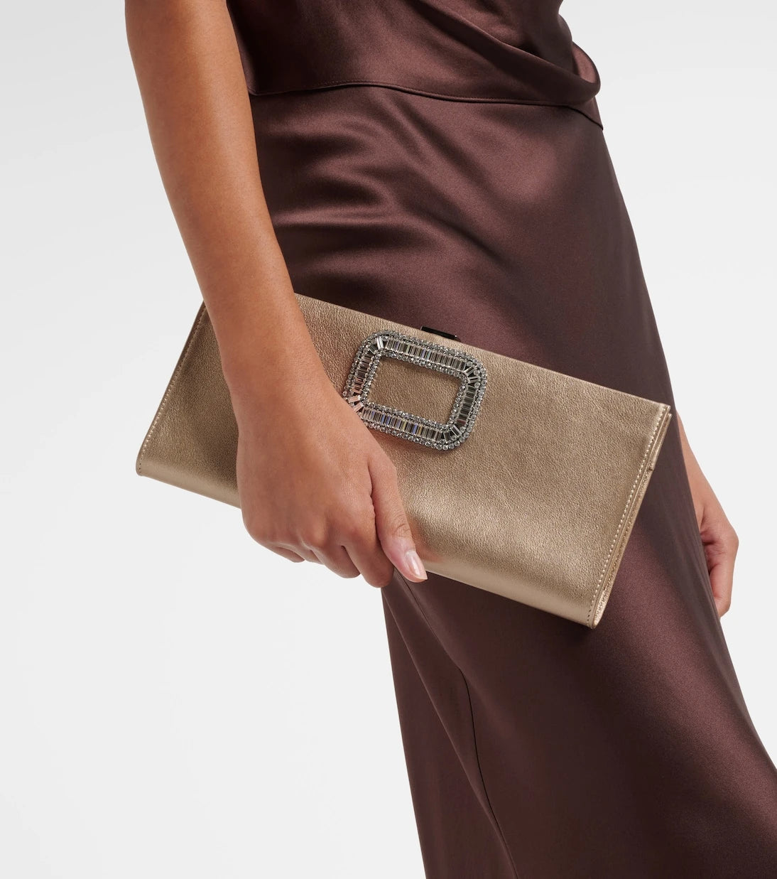 Roger Vivier - Pilgrim Küçük deri debriyaj çanta