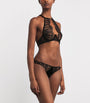 Coco De Mer Black Velvet-Lace Kiana Halterneck Plunge Bra