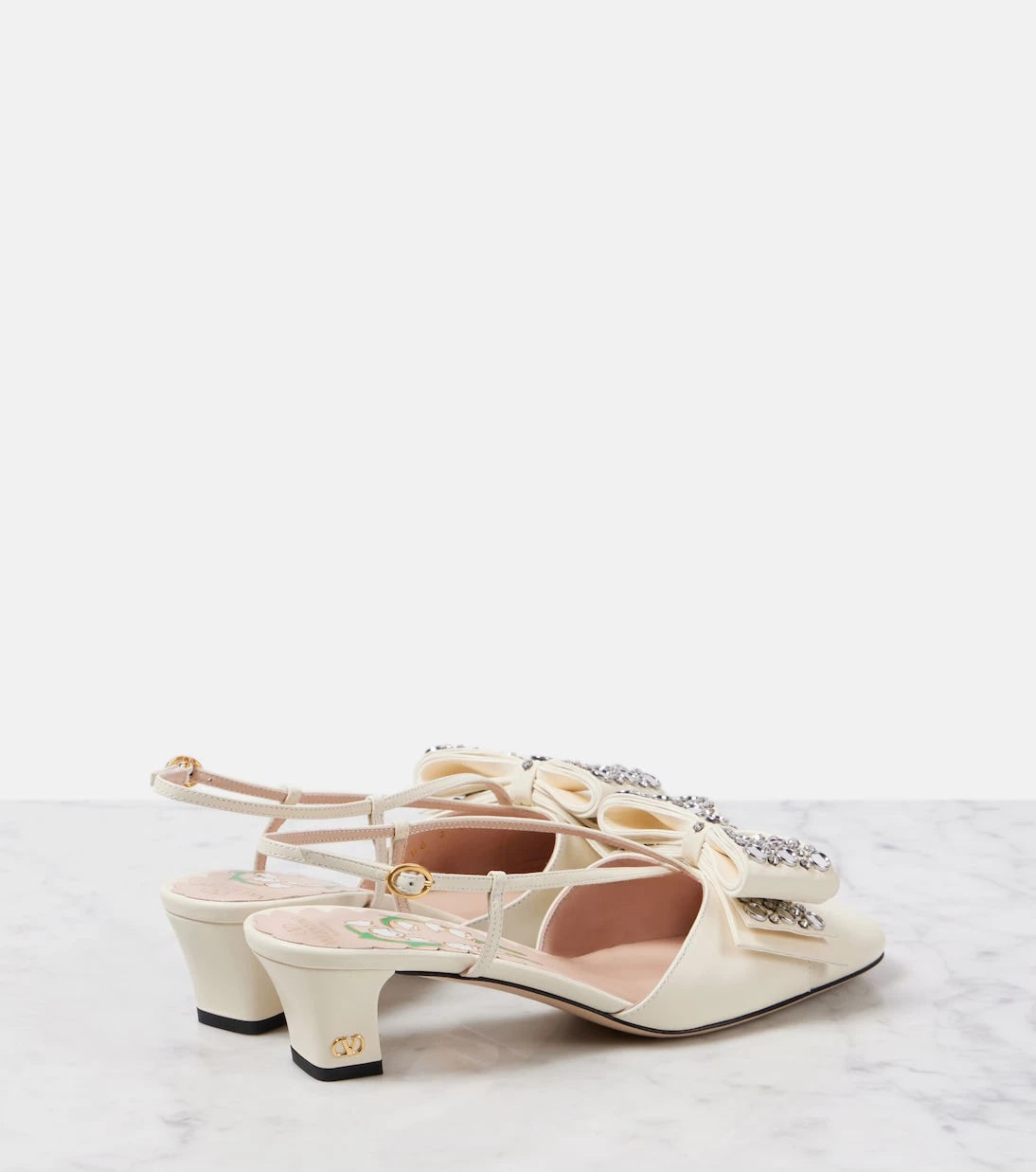 Valentino Garavani - Bowow 45 embellished slingback pumps