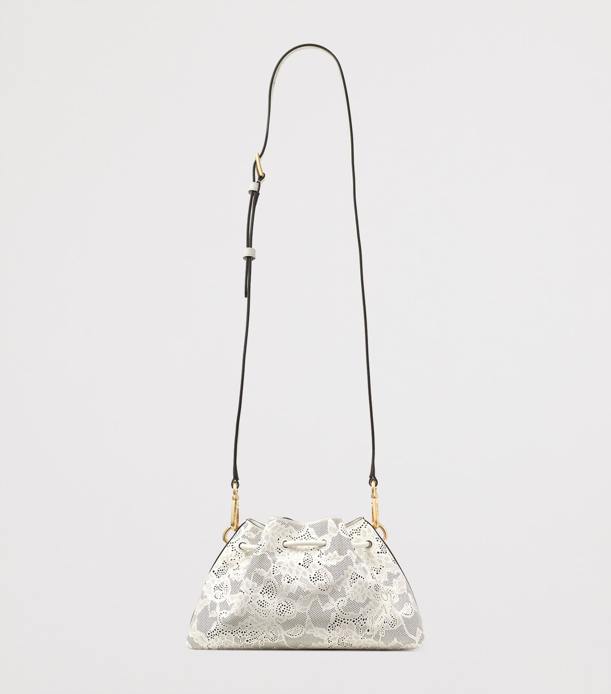 Jimmy Choo Small Perforated Leather Cinch Shoulder Bag