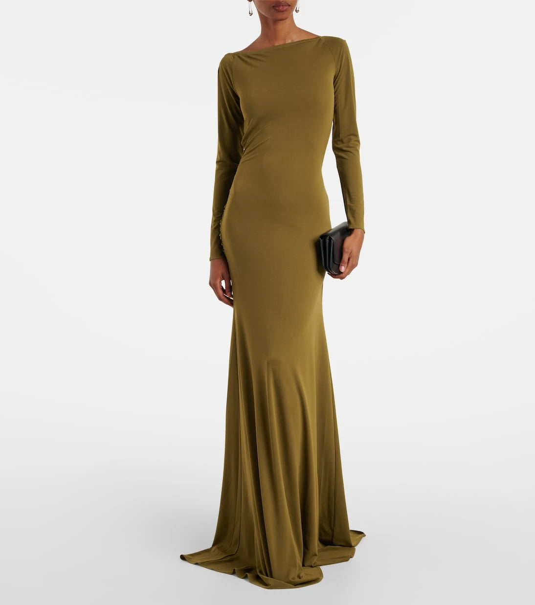 Alex Perry - Draped open-back crêpe jersey gown