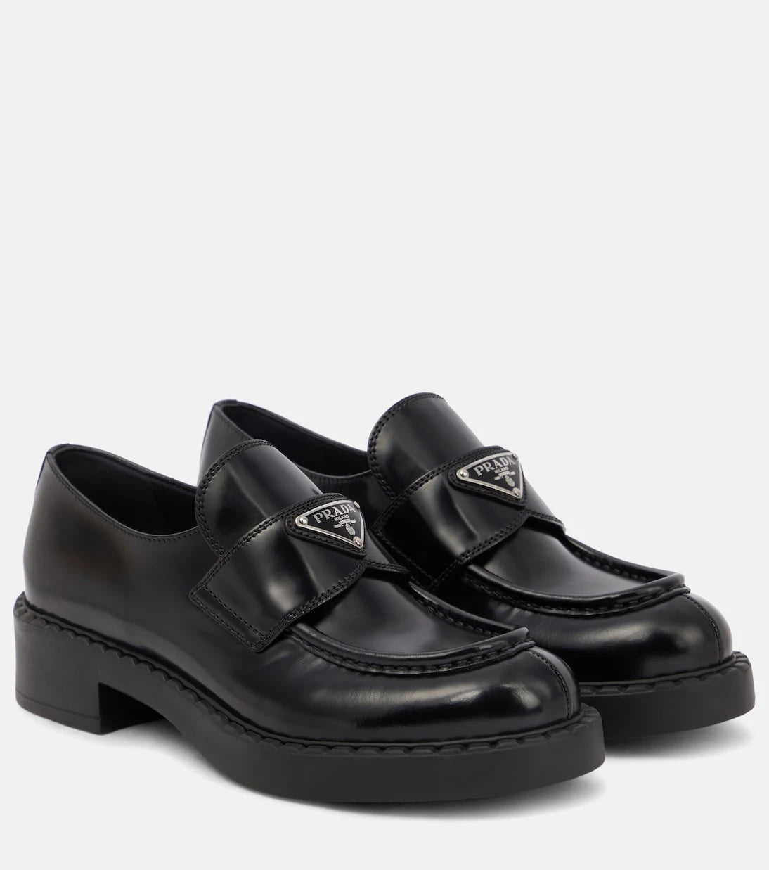 Prada - Platform leather loafers