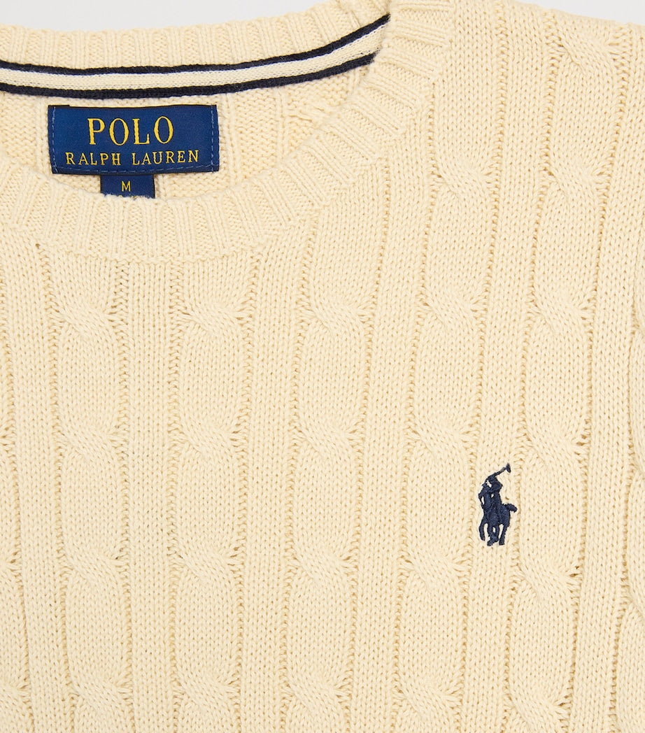 Ralph Lauren Kids Ivory Cotton Cable-Knit Sweater (6-14 Years)