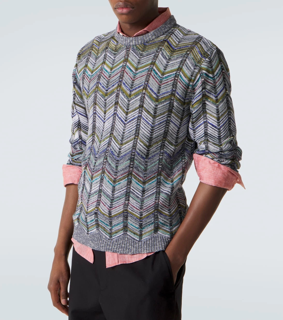 Missoni - سترة قطنية بنقشة متعرجة