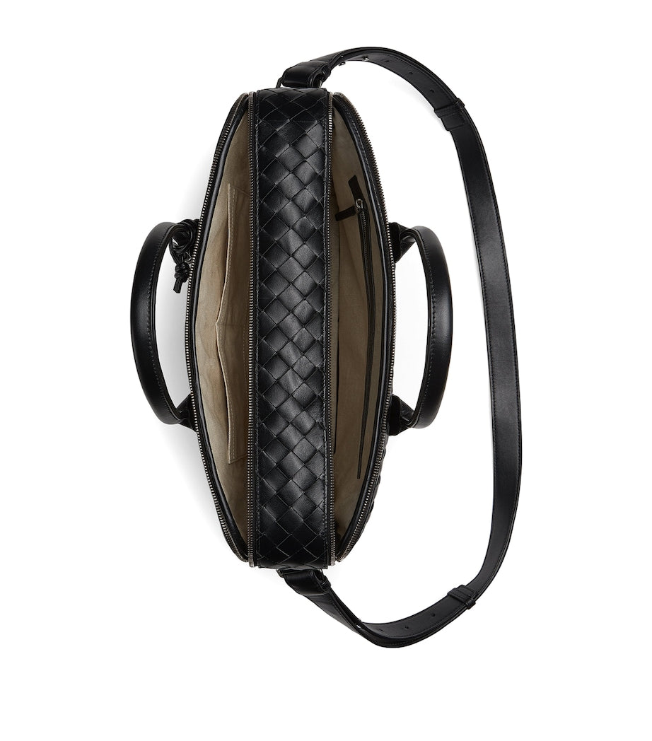 Bottega Veneta Leather Intrecciato Briefcase