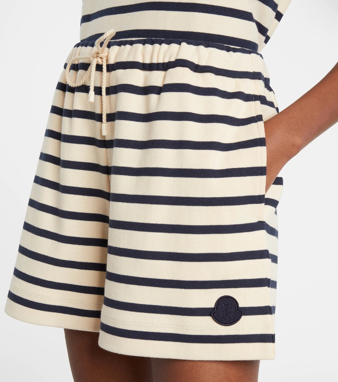 Moncler - Striped cotton jersey shorts