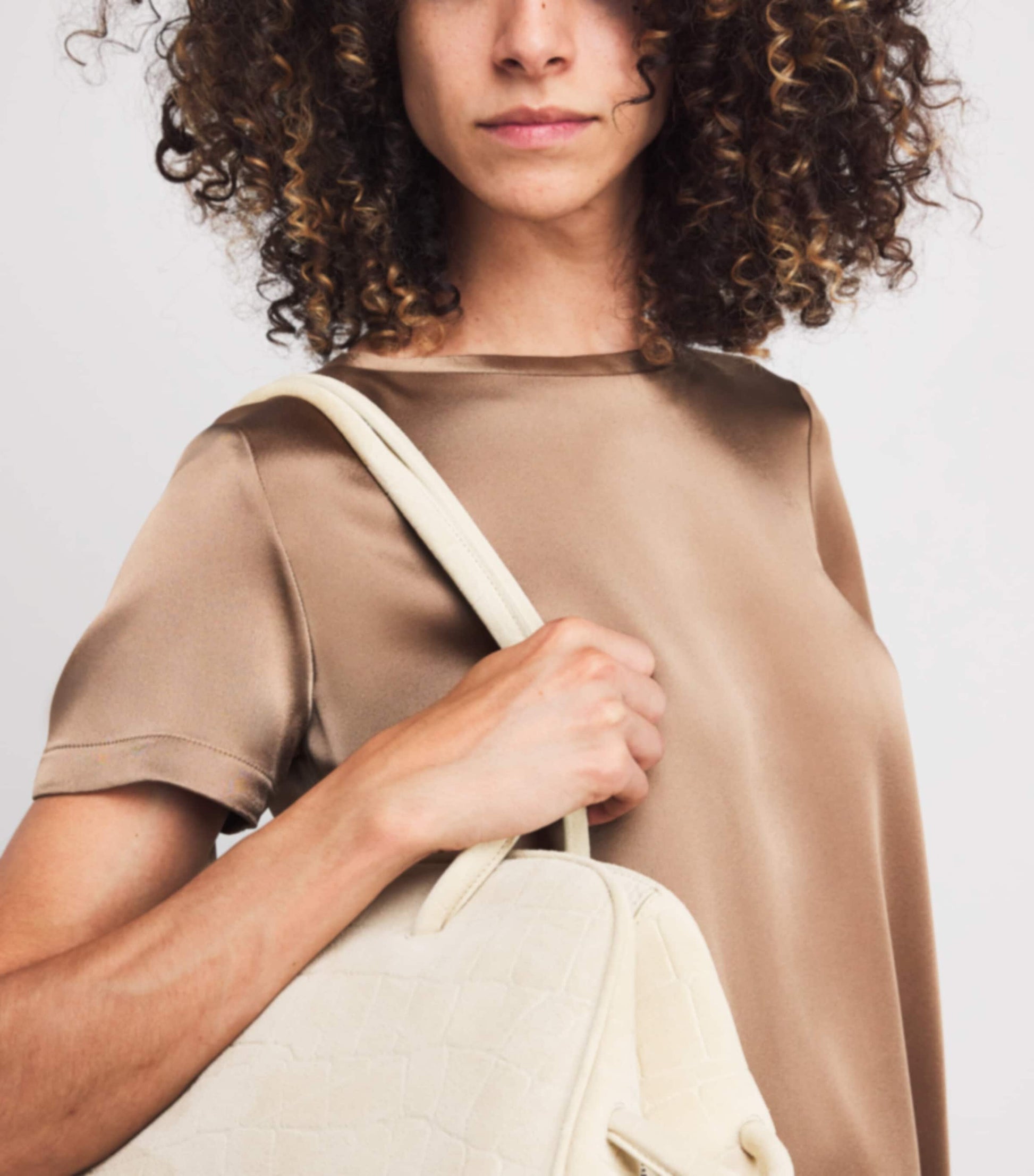 Max Mara Beige Satin Rebecca T-Shirt