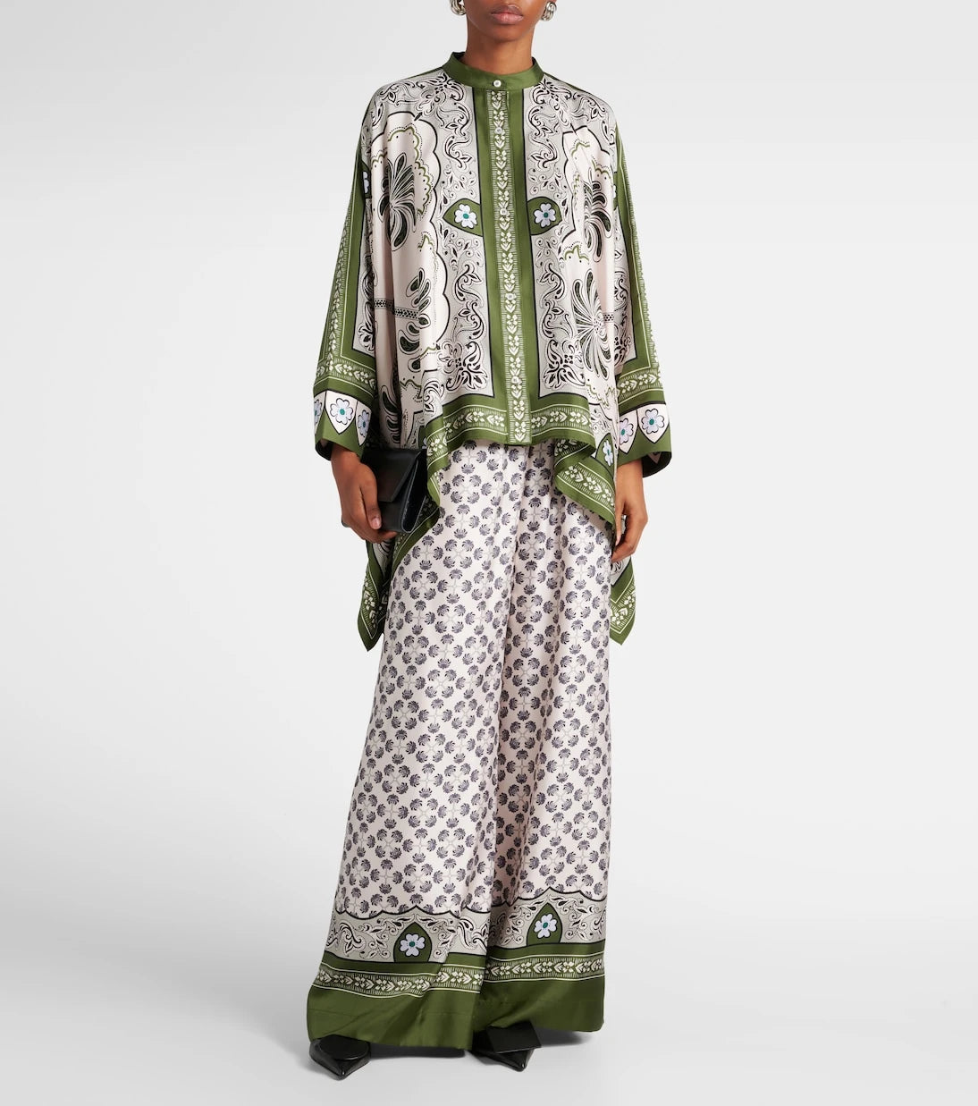 La DoubleJ - Printed silk twill palazzo pants