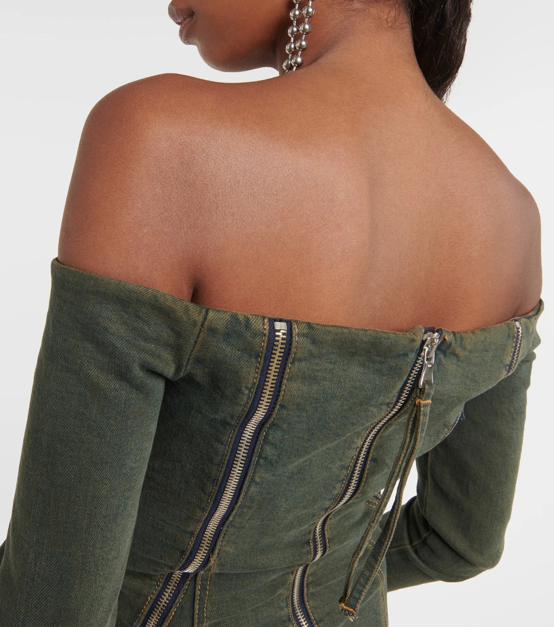 Blumarine - Off-shoulder denim minidress