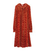 Burberry Red Velvet Devoré Midi Dress