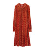 Burberry Red Velvet Devoré Midi Dress
