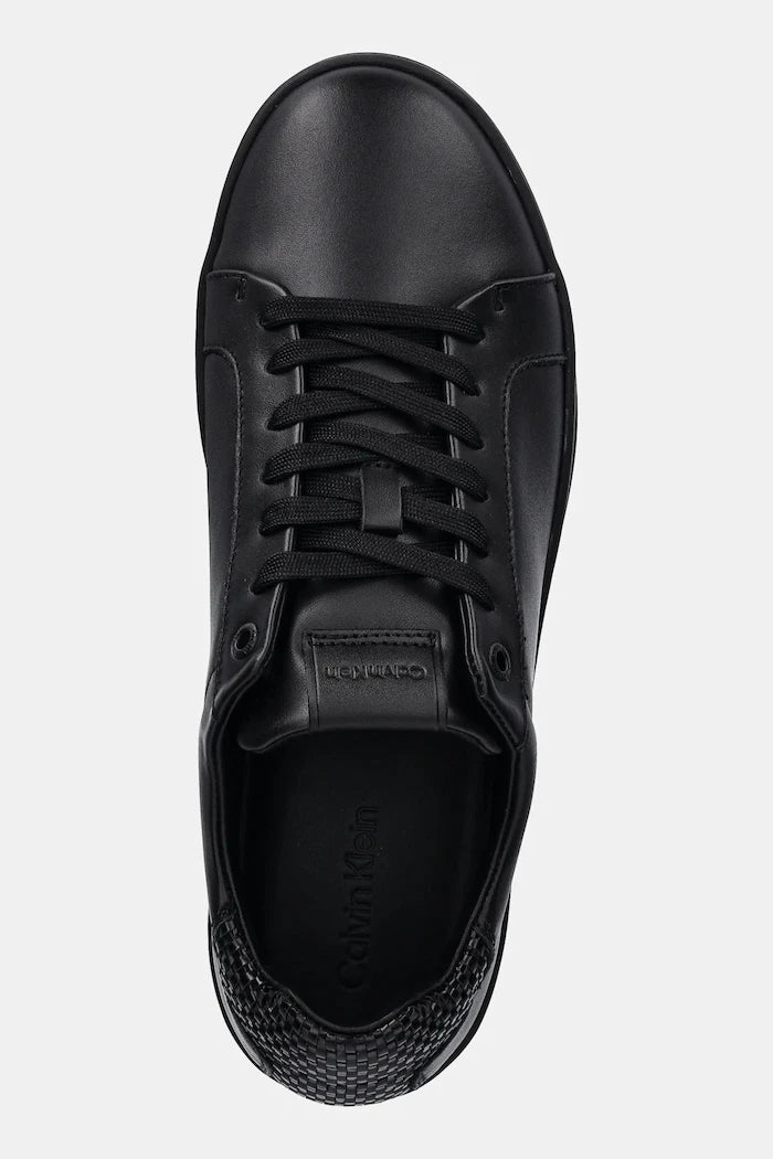 Кожени маратонки Calvin Klein LOW TOP LACE UP WOVEN