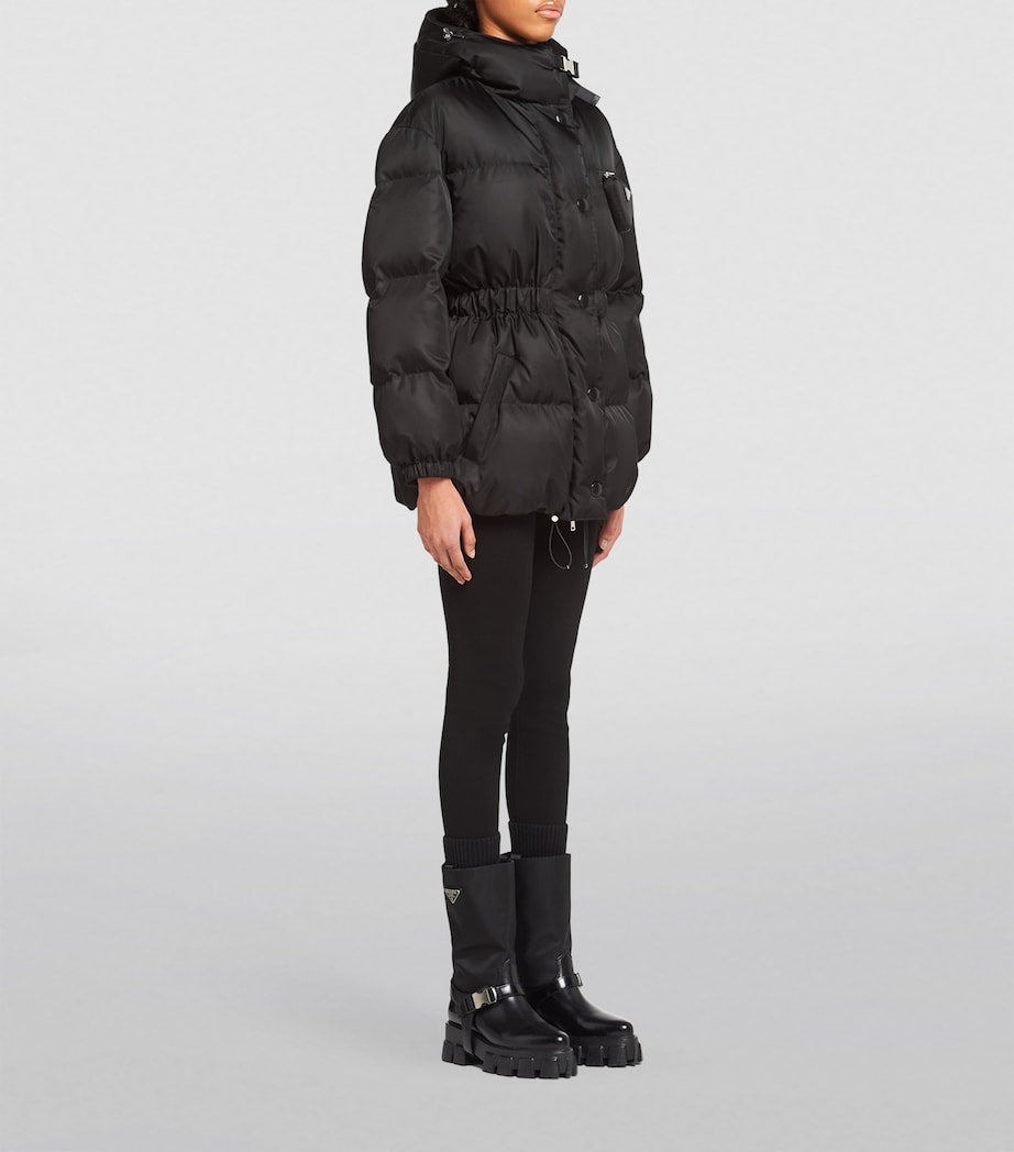 Prada Black Hooded Re-Nylon Puffer Jacket
