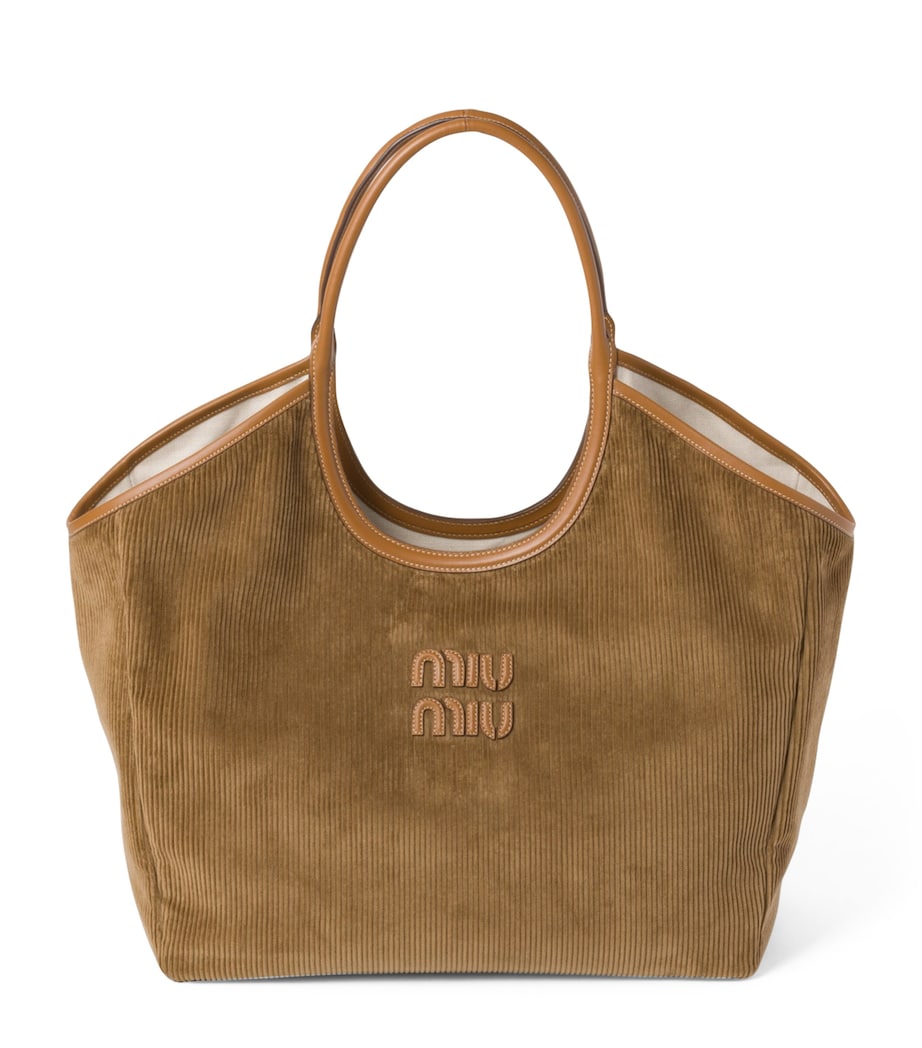 Miu Miu Brown Large Corduroy Ivy Tote Bag