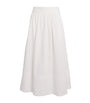 White Cotton Ojai Midi Skirt