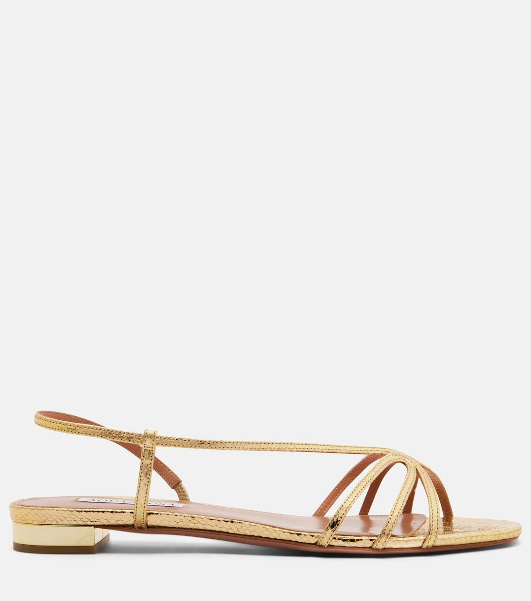 Aquazzura - Talk To Me snake-effect leather sandals