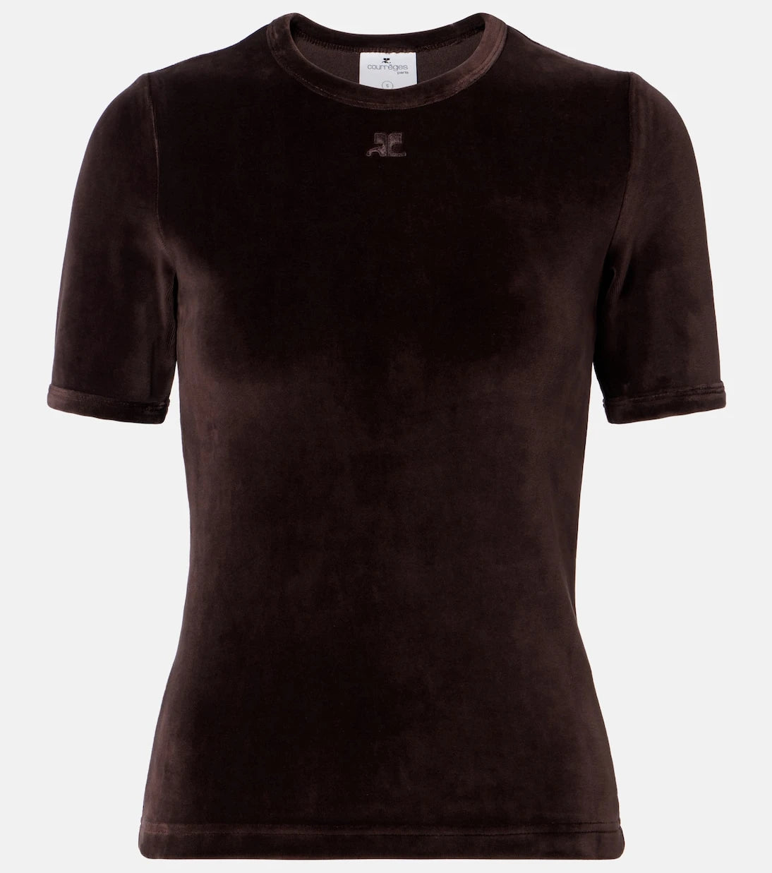 Courrèges - Cotton-blend velvet T-shirt