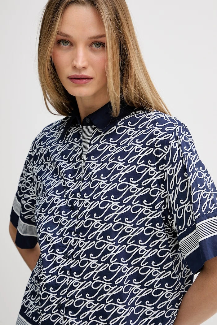 Tommy Hilfiger риза дамска с коприна SUMMER