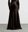 Ralph Lauren Collection Brown Stretch-Satin Masina Maxi Skirt