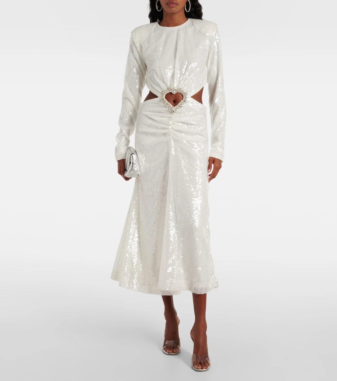 Rotate - Bridal sequined cutout midi dress