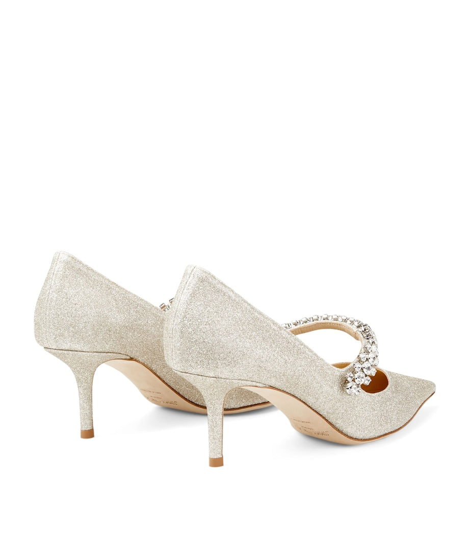 Jimmy Choo Silver Bing 65 Glitter Pumps