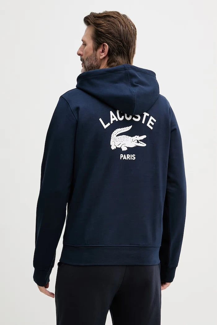 Pamuklu kapüşonlu Lacoste sweatshirt